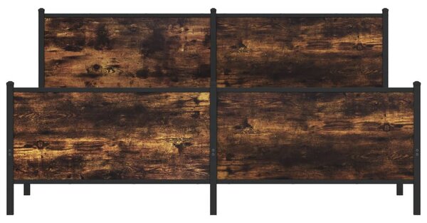 Kovový rám postele bez matrace kouřový dub 180 x 200 cm 3301355