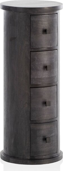 Designový příborník mango masivní dřevo černá 34x85x34 cm | Wohnling