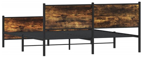 Kovový rám postele bez matrace kouřový dub 180 x 200 cm 3301355