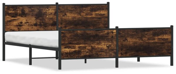 Kovový rám postele bez matrace kouřový dub 180 x 200 cm 3301355