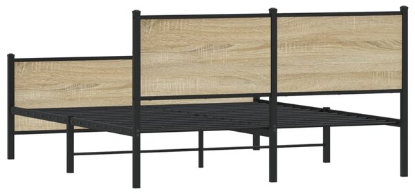 Kovový rám postele bez matrace dub sonoma 140 x 200 cm 3301361