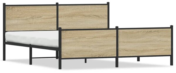 Kovový rám postele bez matrace dub sonoma 180 x 200 cm 3301364