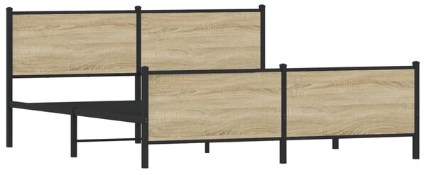Kovový rám postele bez matrace dub sonoma 180 x 200 cm 3301364