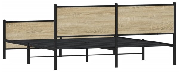 Kovový rám postele bez matrace dub sonoma 180 x 200 cm 3301364