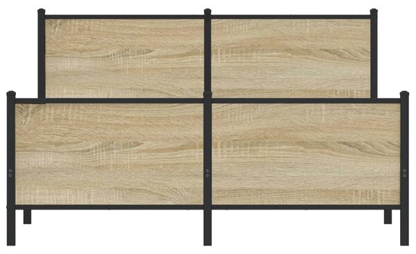 Kovový rám postele bez matrace dub sonoma 140 x 200 cm 3301361