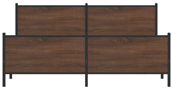 Kovový rám postele bez matrace hnědý dub 200 x 200 cm 3301376