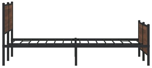 Kovový rám postele bez matrace hnědý dub 200 x 200 cm 3301376