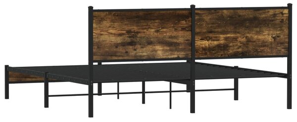 Kovový rám postele bez matrace kouřový dub 180 x 200 cm 3301377