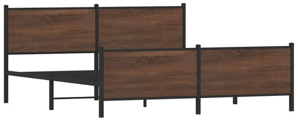 Kovový rám postele bez matrace hnědý dub 200 x 200 cm 3301376