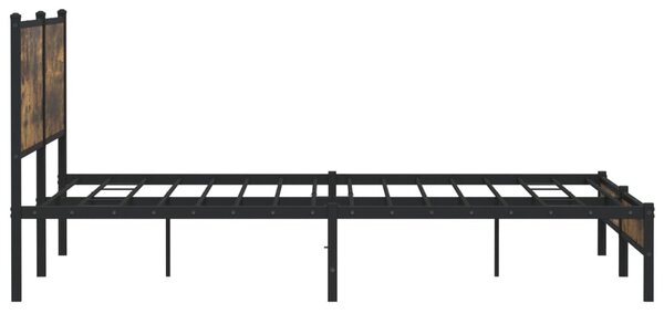 Kovový rám postele bez matrace kouřový dub 200 x 200 cm 3301380