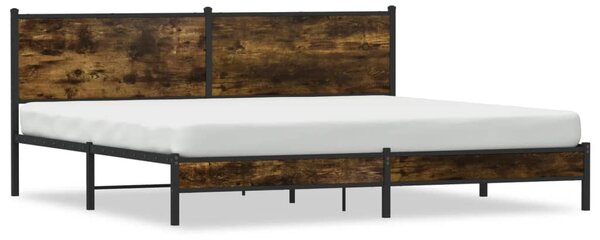 Kovový rám postele bez matrace kouřový dub 200 x 200 cm 3301380
