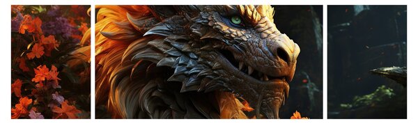 Obraz - Drak (170x50 cm)