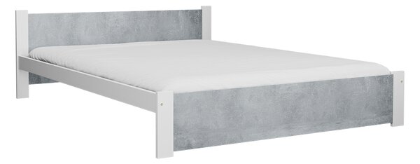 Postel IKAROS 180 x 200 cm, beton/bílá