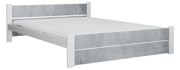 Postel IKAROS DOUBLE 180 x 200 cm, beton/bílá