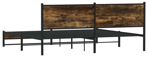 Kovový rám postele bez matrace kouřový dub 200 x 200 cm 3301384