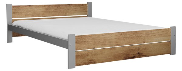 Postel IKAROS DOUBLE 160 x 200 cm, dub artisan/šedá