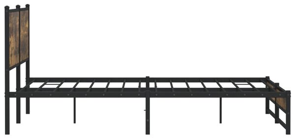 Kovový rám postele bez matrace kouřový dub 200 x 200 cm 3301384