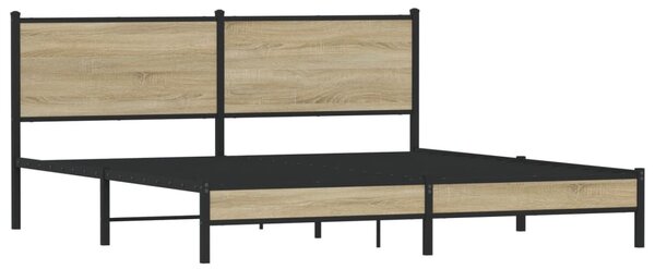 Kovový rám postele bez matrace dub sonoma 180 x 200 cm 3301391
