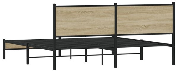 Kovový rám postele bez matrace dub sonoma 180 x 200 cm 3301391