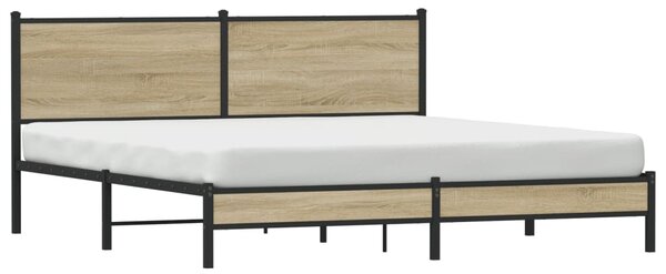Kovový rám postele bez matrace dub sonoma 180 x 200 cm 3301391