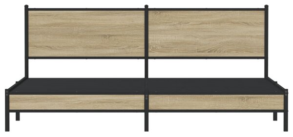 Kovový rám postele bez matrace dub sonoma 200 x 200 cm 3301394