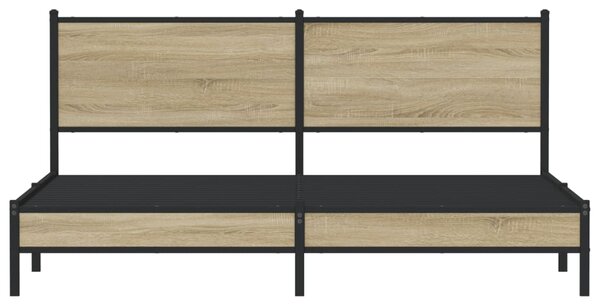Kovový rám postele bez matrace dub sonoma 180 x 200 cm 3301391