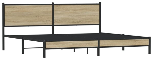 Kovový rám postele bez matrace dub sonoma 200 x 200 cm 3301394