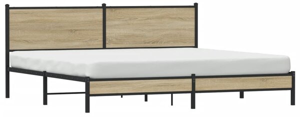 Kovový rám postele bez matrace dub sonoma 200 x 200 cm 3301394