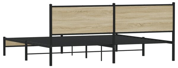 Kovový rám postele bez matrace dub sonoma 200 x 200 cm 3301394