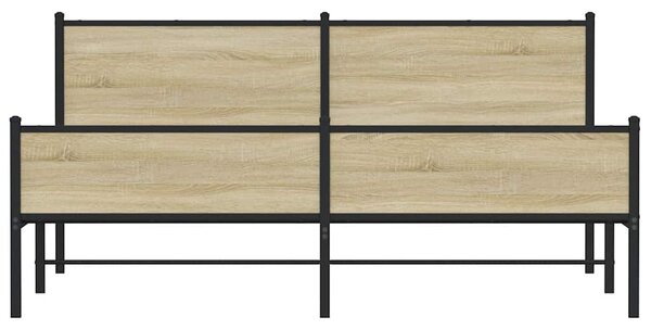 Kovový rám postele bez matrace dub sonoma 160 x 200 cm 3301400