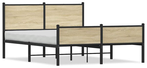 Kovový rám postele bez matrace dub sonoma 150 x 200 cm 3301399
