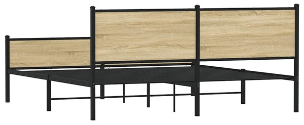 Kovový rám postele bez matrace dub sonoma 160 x 200 cm 3301400