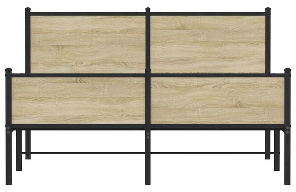 Kovový rám postele bez matrace dub sonoma 150 x 200 cm 3301399