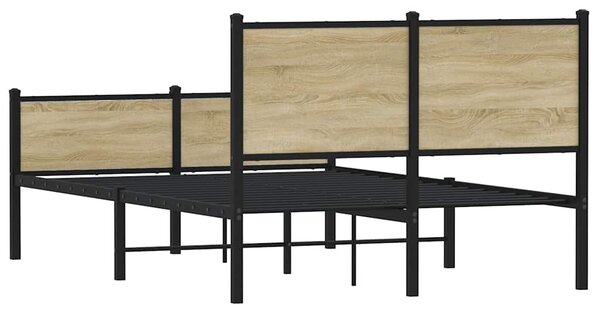 Kovový rám postele bez matrace dub sonoma 150 x 200 cm 3301399