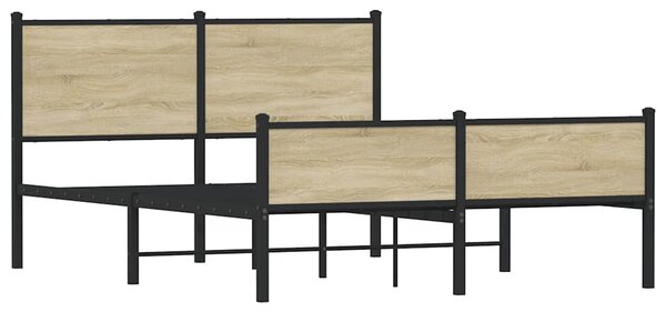 Kovový rám postele bez matrace dub sonoma 150 x 200 cm 3301399