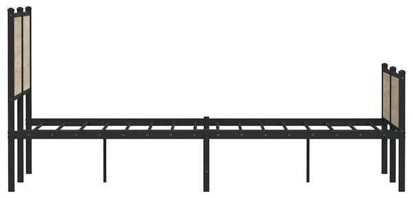 Kovový rám postele bez matrace dub sonoma 150 x 200 cm 3301399