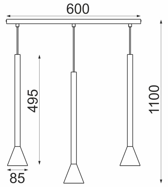 Lustr na lanku MAZZO 3xGU10/8W/230V černá