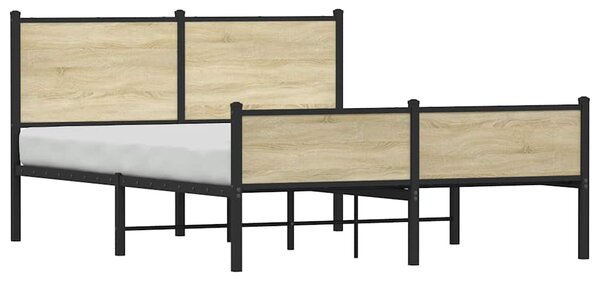 Kovový rám postele bez matrace dub sonoma 150 x 200 cm 3301399