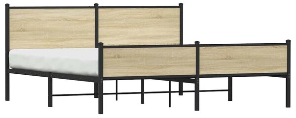 Kovový rám postele bez matrace dub sonoma 160 x 200 cm 3301400
