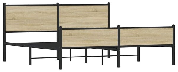 Kovový rám postele bez matrace dub sonoma 160 x 200 cm 3301400
