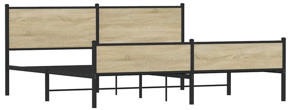 Kovový rám postele bez matrace dub sonoma 200 x 200 cm 3301404