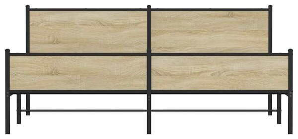 Kovový rám postele bez matrace dub sonoma 200 x 200 cm 3301404