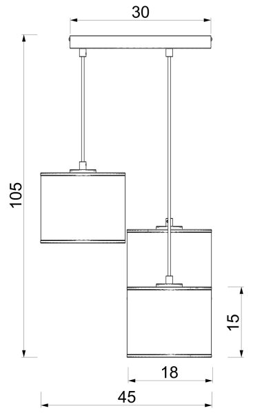 Lustr na lanku ARDEN 3xE27/15W/230V pr. 30 cm béžová