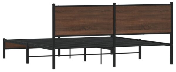 Kovový rám postele bez matrace hnědý dub 180 x 200 cm 3301405
