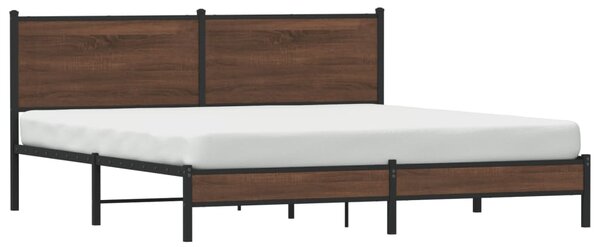 Kovový rám postele bez matrace hnědý dub 180 x 200 cm 3301405
