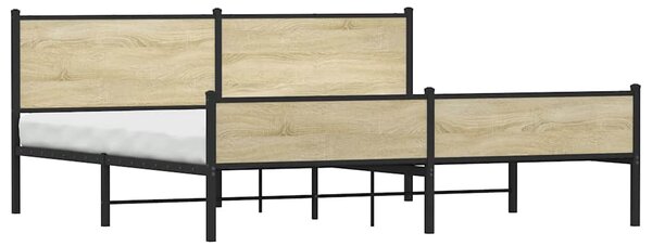 Kovový rám postele bez matrace dub sonoma 200 x 200 cm 3301404