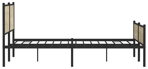 Kovový rám postele bez matrace dub sonoma 200 x 200 cm 3301404