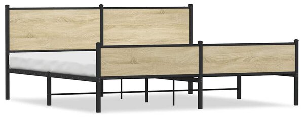 Kovový rám postele bez matrace dub sonoma 200 x 200 cm 3301404