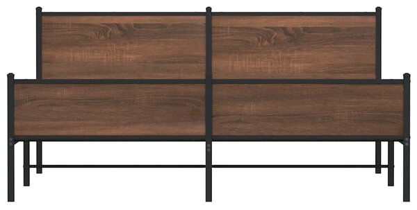 Kovový rám postele bez matrace hnědý dub 160 x 200 cm 3301414