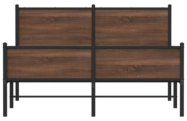 Kovový rám postele bez matrace hnědý dub 150 x 200 cm 3301413